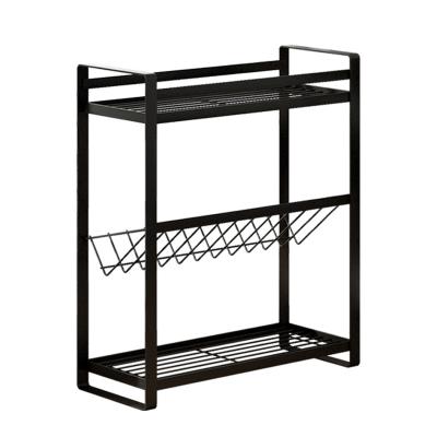 China Sustainable High Quality kitchen Metal Countertop Kitchen Counter Organizer Space Saving Storage Rack House Hold Products For Kitchen for sale