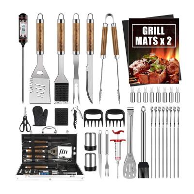 China Easily Cleaned 38 Pieces BBQ Grill Accessories BBQ Tools Set Camping Kit Grilling Sets With Aluminum Case for sale