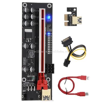 China With 12 led lights pcie pro 6pin riser 011 PCI-e express 1x to 16x card add-on Usb 3.0 V011pro GPU risers with 12 LED lights adapter for sale