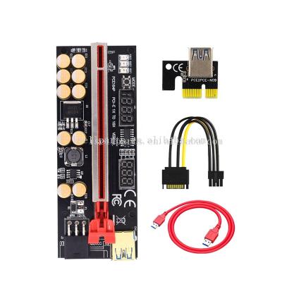 China 1X Riser Card VER016 Adapter PCI-e Card to USB 3.0 SATA Cable Extra 16X 6 to 10 Pin Power Capacitor for Graphics Card for sale