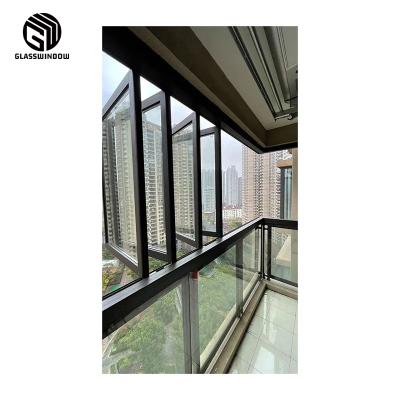 China Sounfproof Magnetic Direct Broken Bridge Double Screen Factory Aluminum Folding Glass Window for sale