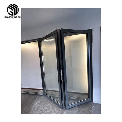 China Cheap Sound Insulation China Factory Price Good Cheap Iron Framed Metal Black Steel Doors Bifolding Sliding Door for sale