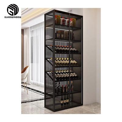 China High Quality Modern Aluminum Frame Cabinet Display Cabinet Wine Glass Side Cabinet for sale