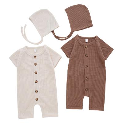 China Baby Short Comfortable Breathable Romper With Hat Short Sleeve Casual Kids Clothes for sale