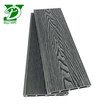 China Waterproof Embossed Surface Modern Hollow Wood Plastic Composite Decking for sale