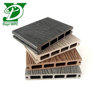 China Premium Waterproof Longboard Embossed Wood Plastic Composite Decking for sale