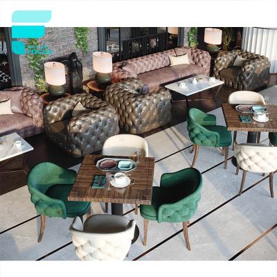 China Painting Cafe Shop Counter Design Cafe Display Furniture Commercial Indoor Cafe Baking Chair and Table Set Antique Coffee Table for sale