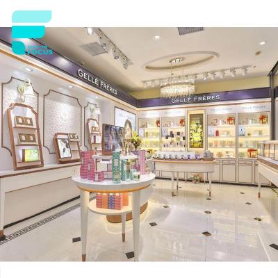 China Perfume/cosmetic perfume display cabinet shop perfume shop interior design furniture and perfume display rack fixtures decor design for sale