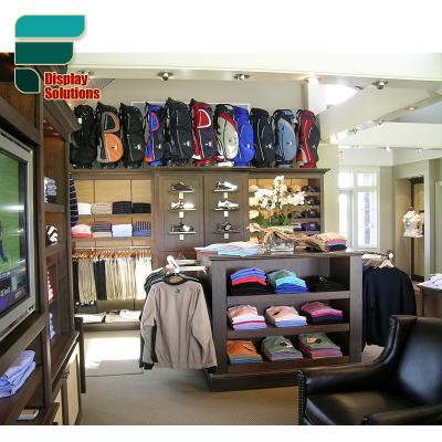 China Customized best design golf retail store interior design golf display wood display furniture for sale for sale