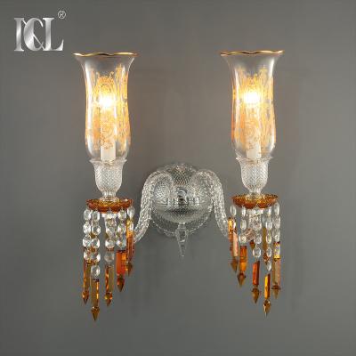 China Factory Wholesale Antique Bedroom Crystal Wall Light Modern Luxury Tea Room Hotel Villa for sale