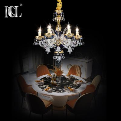 China Modern 6 Heads Chandeliers European High Quality Crystal Energy Saving Asfour Chandeliers for sale