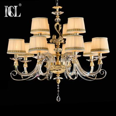 China Guzhen Asfour Modern High Quality Crystal Glass Arm Chandeliers For Hotel Dining Room for sale