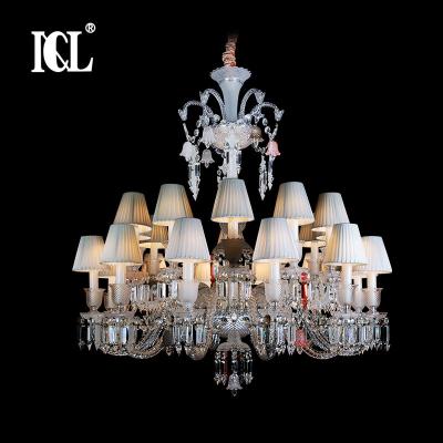 China Industrial Modern Hotel 24*60w Crystal Indoor Restaurant Chinese K9 Style Pendant Lamp for sale