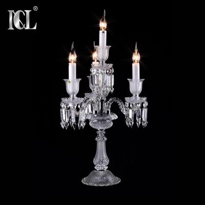 China Industrial K9 Crystal China 4 Lamps Super Quality Baccarat Style Table Lamps For Hotel for sale