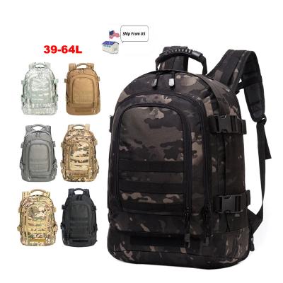 China Waterproof 39-64 L 3 Day Molle Compatibility Sports Outdoor Expandable Camping Hiking Trekking Bag Tactical Military Backpacks for sale