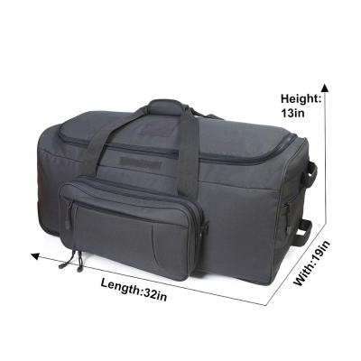 China Heavy Duty Polyester Camping Hiking Running Trolley Military Tactical Wheeled Duffel Bag for sale