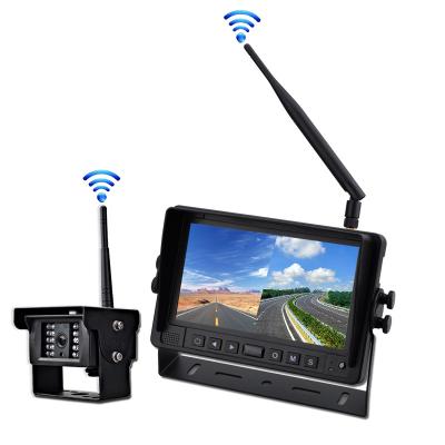 China 720p Truck 7inch Wireless Monitor 1/2/4 Channels Wireless Camera Input 360 Degree Monitoring System for sale