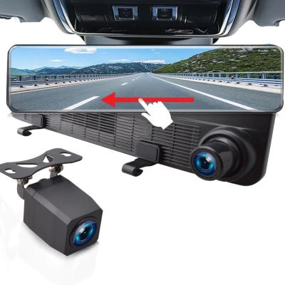 China Waterproof Black Box 11.88inch Car GPS Touch Screen Android Rearview Mirror Navigation Support Reverse Record for sale