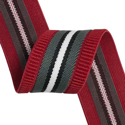 China Free Sample Viable Multicolor Webbing Belt Elastic Striped Belt For Ladies Decorative Belt for sale