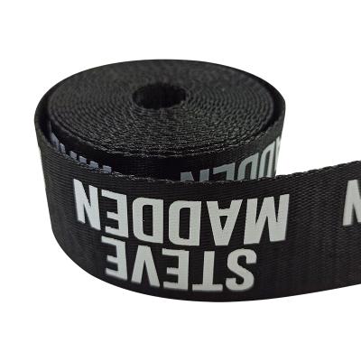 China Customized Colorful Jacquard Polyester Viable Logo High Quality Non-elastic Woven Webbing for sale