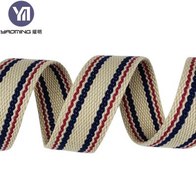 China High Tenacity Sustainable Home Textile 25MM Woven Luggage Webbing Stripe Polyester/PP Strap Wholesale for sale