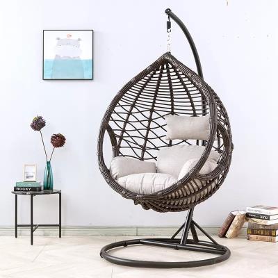 China Super Comfortable Indoor Egg Chair Swing Patio Swings Hanging Egg Chair Garden Patio Rattan Folding Swing Chairs for sale