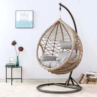 China Amazon Super Comfortable Hot Sale Garden Swing Rattan Swing Chair Garden Swing Hotel Apartment Egg Weaving Hanging Chair for sale