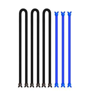 China Eco-friendly Silicone Cable Ties,Reusable Stainless Steel Cable Ties  for Indoor Outdoor Organizing Fastening Cable Cords Wires for sale