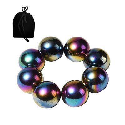 China Stress relief 1Inch 25mm Rainbow Magnets Ball with Bag, Magnetic Toys for kids Hematite Magnetic Rattlesnake Egg for sale