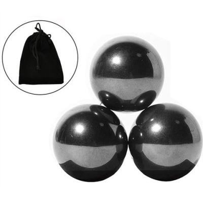 China Stress relief 3Pcs 34mm Black Magnet Balls with Bag, Magnetic Blocks Educational Toys, Hematite Magnetic Rattlesnake Egg for sale