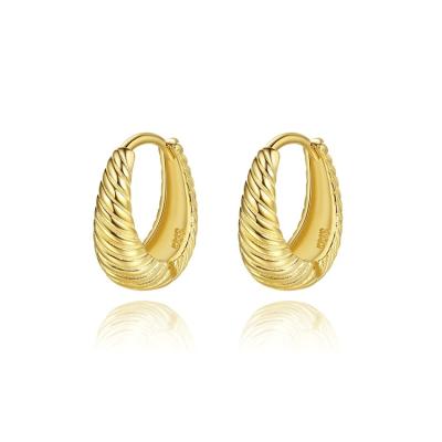 China 925 Sterling Silver Designer Earrings Women Twisted Circle Korean Hoop Earrings Women's Wholesale Fine Jewelry Hoop Earrings for sale