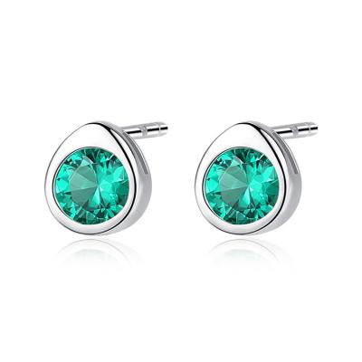 China TRENDY Classic 925 Sterling Silver Earring Newspaper Use Small Zircon Stud Earrings Fashion Jewelry Wholesale Earrings For Woman for sale