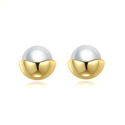 China New 925 Silver Minimalist Freshwater Pearl Stud Earrings Women's Romantic Trendy Korean Mini Earrings Jewelry Accessories Jewelry Accessories for sale