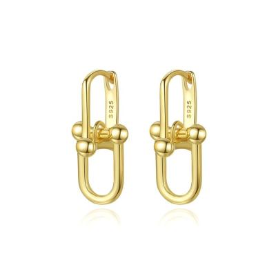 China Trendy popular silver creative creative U-shaped earrings fashion jewelry French design 14K gold earrings personality CIA earrings S925 Sterling for sale