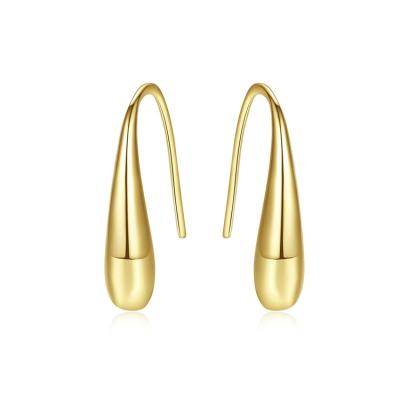 China Romantic 14k Gold Plated 925 Earrings Simple Design Minimalist Fashion Jewelry Earrings Water Drop Irregular Shaped Earrings For Women for sale