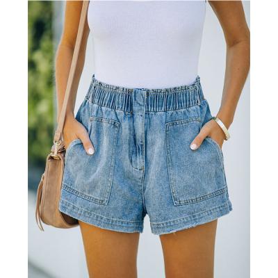 China 2022 Hot Summer Women's Breathable Ripped Jean Shorts Straight Denim High Waist Pants Short Jeans for sale