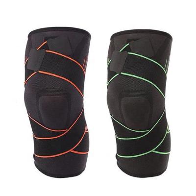 China Best Adjustable High Elasticity Compression Knee Sleeve Silicone Support Bar Breathable Elastic Knee Brace for sale