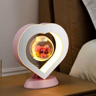 China Modern In-stock Personalized Magnetic levitation perpetual flower smart led light night light for bedroom for sale