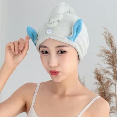 China Wholesale Custom QUICK DRY Microfiber Hair Towel Rabbit Ear Shower Cap Cartoon Dry Hair Towel QUICK DRY for sale