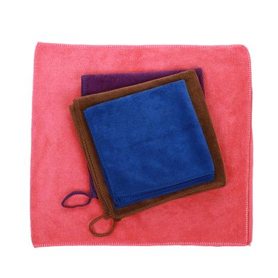 China 40x40cm Square Sturdy Solid Hand Towel For Washing Sides Microfiber Double Twist Loop for sale