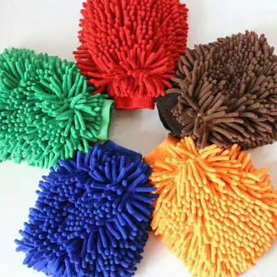 China Wholesale Microfiber Chenille Multi Functional Car Wash Glove Durable Cleaning Glove for sale