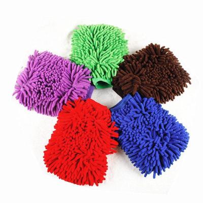 China Wholesale Custom Viable Microfiber Car Wash Glove Microfiber Chenille Glove Car Cleaning Towel for sale