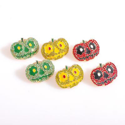 China 2022 New Fashionable Multicolor Rhinestone Halloween Stud Earring Halloween Funny Pumpkin Earrings For Women for sale