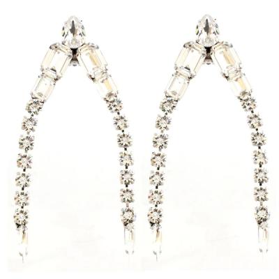 China Hot Selling Crystal Embellished Earrings Clear Crystal Customized TRENDY Tone Drop Earrings For Women for sale