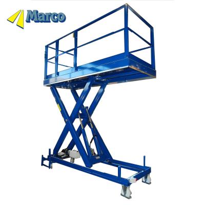 China 2000mm Lift Stroke Hydraulic Scissor Lift Platform with Wheel Chassis and Emergency Lowering M3-010200-D2 2600mm High for sale