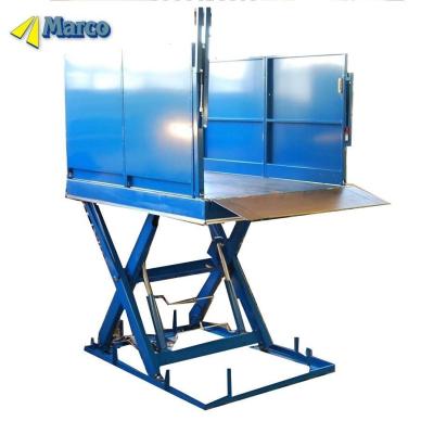 China Convenient Stationary Hydraulic Loading Dock Lift Table with Twin Boom Barrier Loading Flaps and Handrails M3-030160-D2K for sale