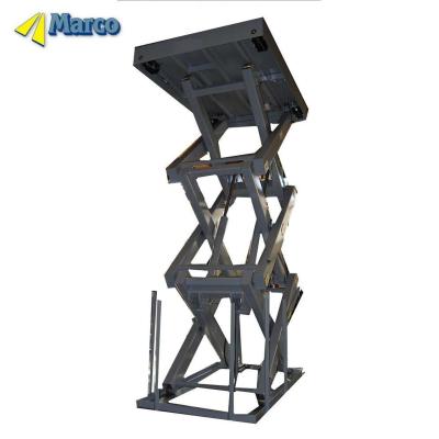 China Precise Lifting Hydraulic Driven Marco 4.5 Ton High European Standard En1570 Scissor Lift Table with 1500mm Close Height for sale