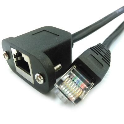 China cat5 cat6 panel mount rj45 plug cable bulkhead patch cord ethernet lan cable Sn-220105 for sale