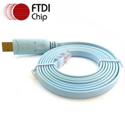 China COMPUTER 6ft ftdi USB Type C to serial rs232 to flat blue RJ45 console rollover cable kable type A asunflower CAB-CONSOLE-RJ45 for sale