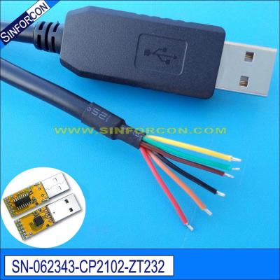 China COMPUTER slab cp2102 rs232 to usb cable wire end USB-RS232-WE for sale